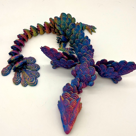 Other - 3D printed Articulated Peacock Winged Dragon 🐉 Fidget Toy Fun Collectible …